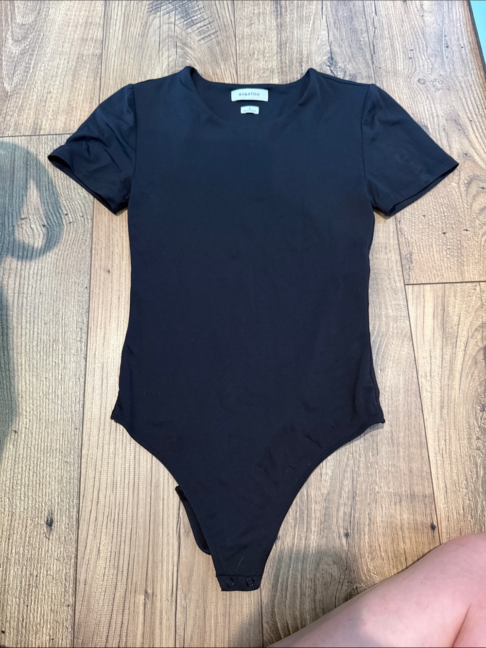 Babaton Black Short Sleeve Bodysuit